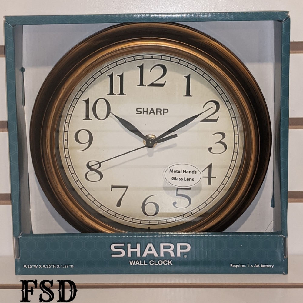 Sharp Wall Clock - Bronze